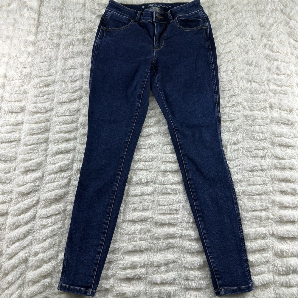 M Jeans By Maurices Womens Size XS Extra Small Reg Mid Rise Skinny Blue Jeans